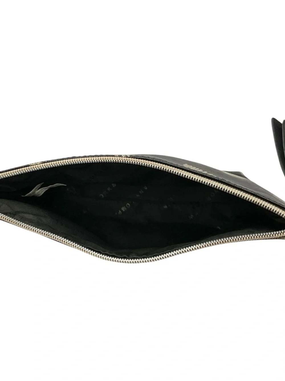 New York & Company Black Cosmetic Pouch with Gold Heart Print